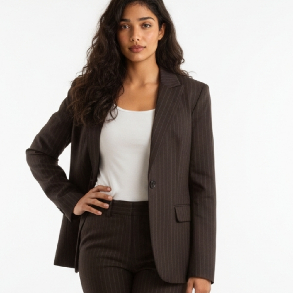 Brown Pinstripe Blazer